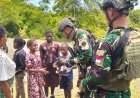 Senyum Anak Moruku Sambut Marinir, Yonif 5 Berbagi Kebahagiaan di Yahukimo